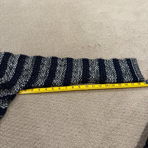 Anthropologie Moth Cardigan Sweater Mademoiselle Navy Boucle Chunky Knit LARGE - Picture 13 of 16